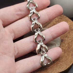 Beau sterling silver tennis chain‎ bracelet  B2729
